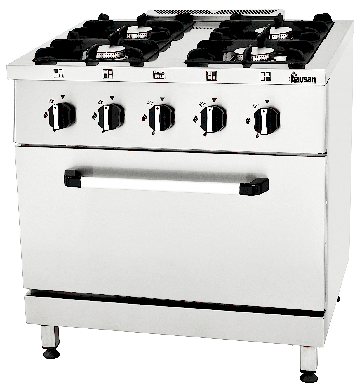 4 Burner Gas Range with Electric Oven | 80x70