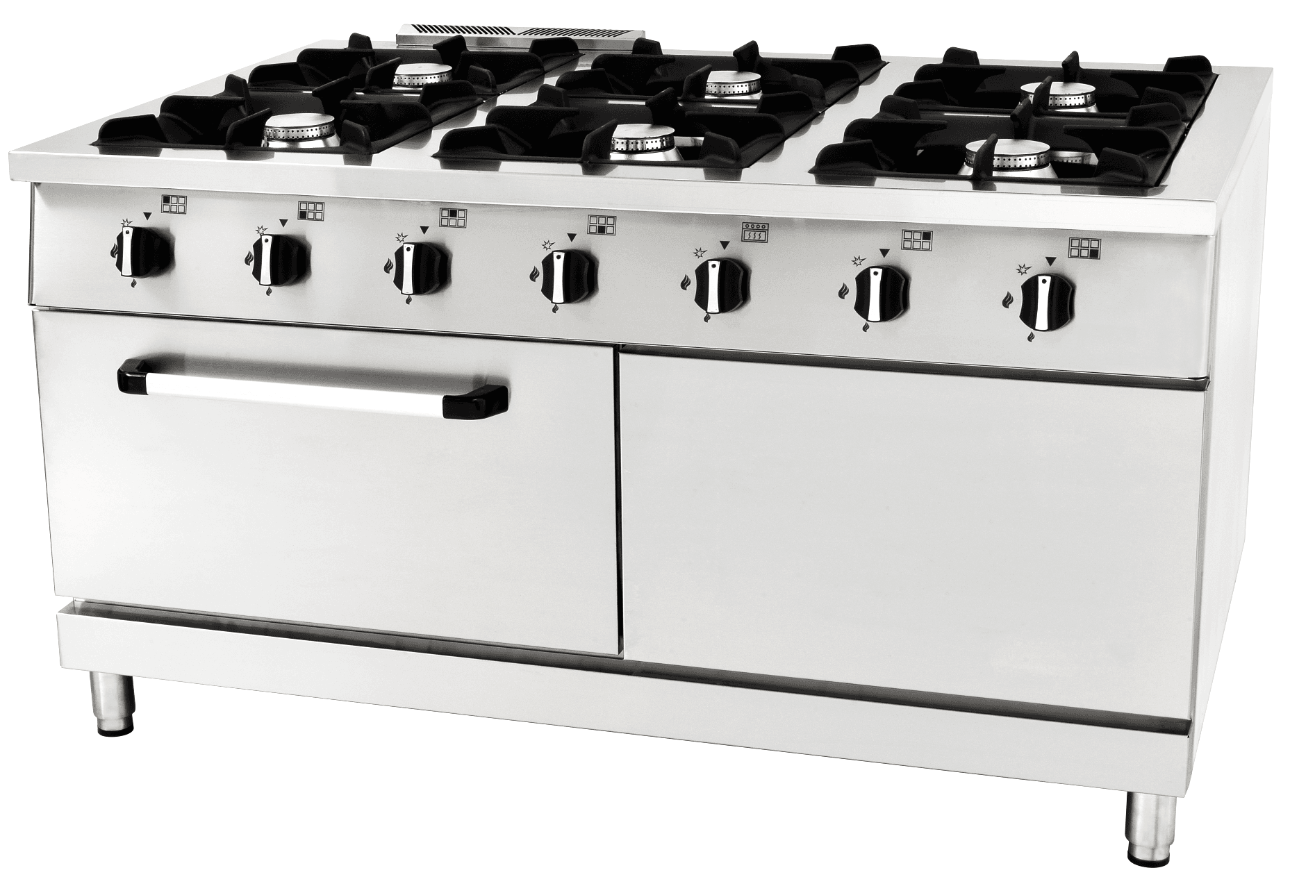 6 Burner Gas Range with Electric Oven | 120x70