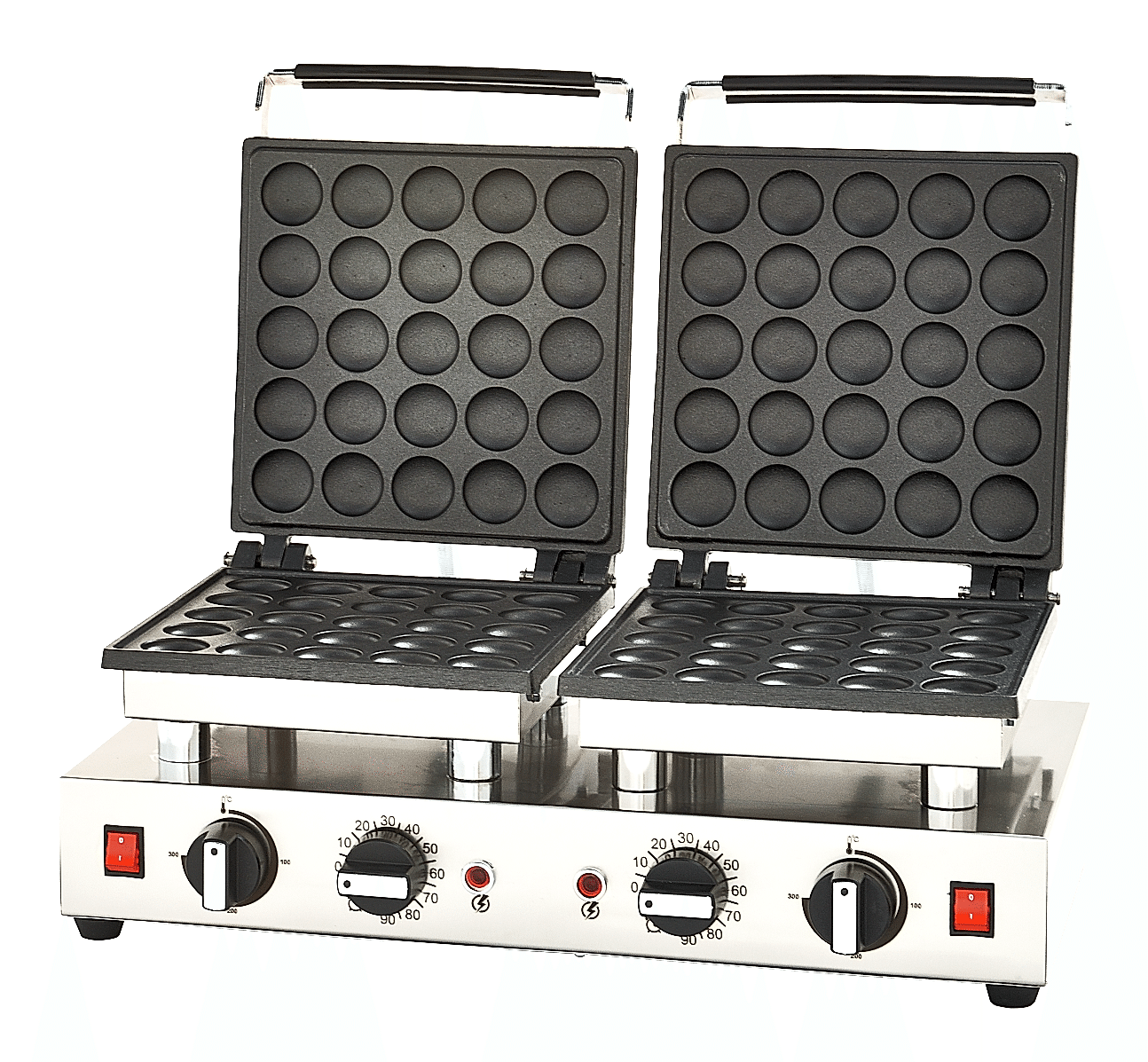 Bubble Model Double Waffle Machine with Lid