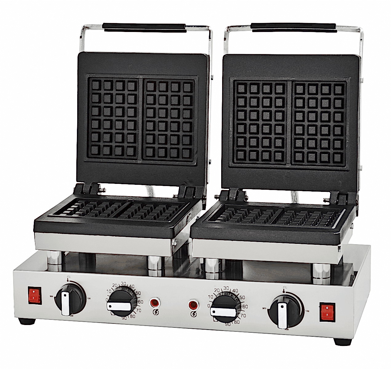 Square Model Double Waffle Machine with Lid